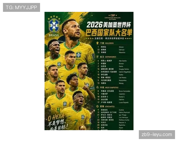 巴西队2026世界杯阵容预测：内马尔领衔新一代桑巴军团能否重夺大力神杯